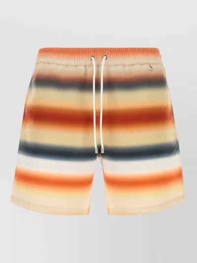 Loewe Striped Polyester Swim Shorts Back Pocket In Multi