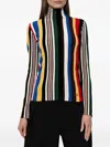 Loewe Women Multicolour Striped Ribbed Top, S Luxury Tops For Women Darveys In Multi