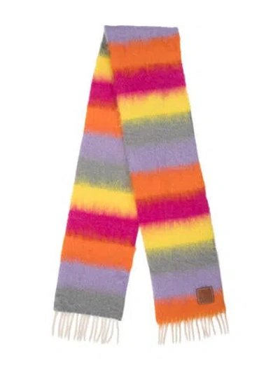 Pre-owned Loewe Striped Scarf In Purple