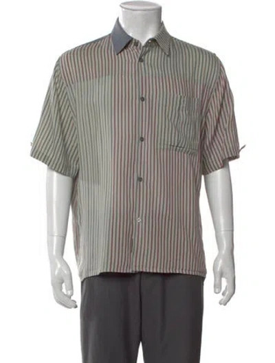 Pre-owned Loewe Striped Short Sleeve Shirt In Green