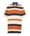 Loewe Oversized Fit Polo In Cotton And Linen With Stripes In Multicolor