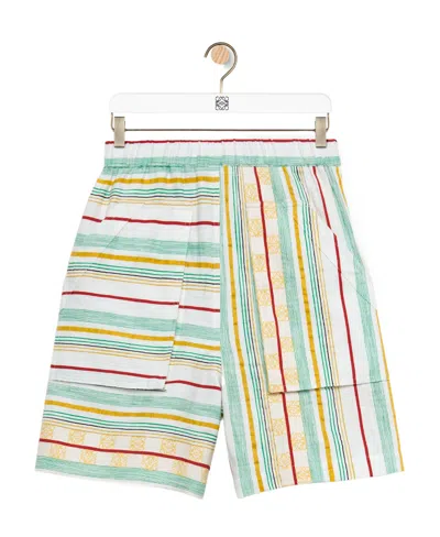 Loewe Striped Shorts In White