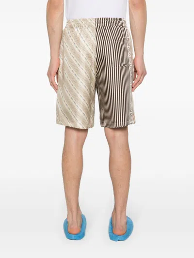 Loewe Striped Silk Shorts In Multicolor