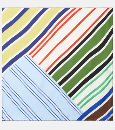 Loewe Striped Silk Twill Scarf In Multi