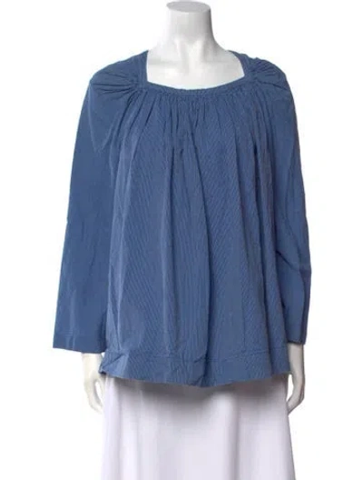 Pre-owned Loewe Striped Striped Blouse In Blue