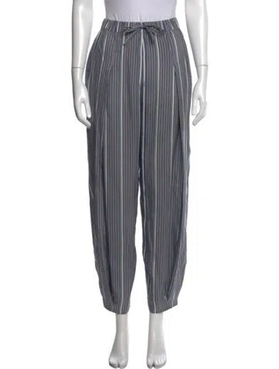 Pre-owned Loewe Striped Wide Leg Pants In Grey