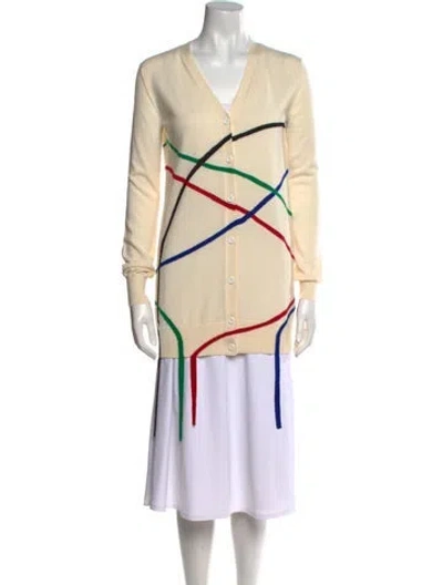 Pre-owned Loewe Striped Wool Sweater In Neutral