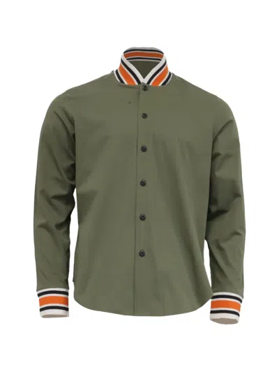 Pre-owned Loewe Striped-trim Button-down Shirt In Green