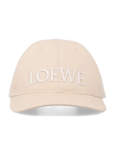 Loewe Structured Cotton Canvas Logo Cap In Sand