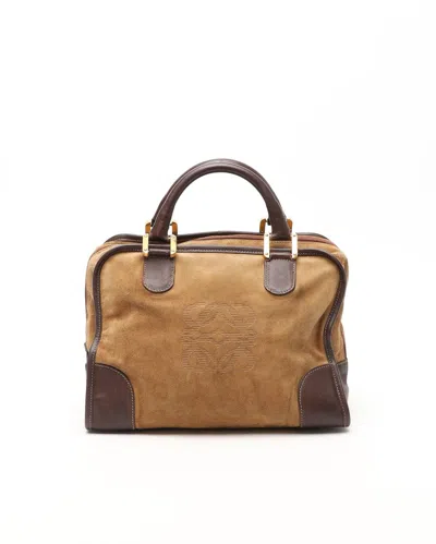 Loewe Suede Amazona Bag In Brown