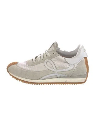 Pre-owned Loewe Suede Athletic Sneakers In White