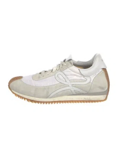 Pre-owned Loewe Suede Athletic Sneakers In White