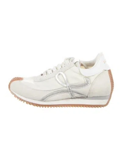 Pre-owned Loewe Suede Athletic Sneakers In White