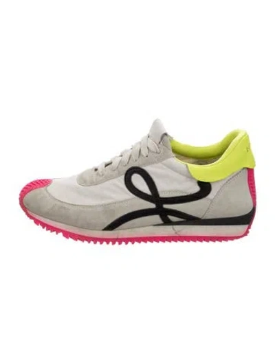 Pre-owned Loewe Suede Athletic Sneakers In White