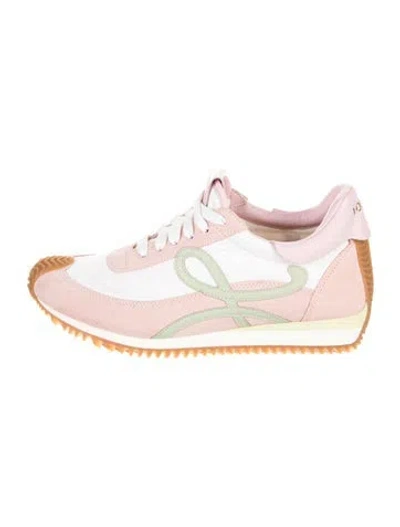 Pre-owned Loewe Suede Athletic Sneakers In White