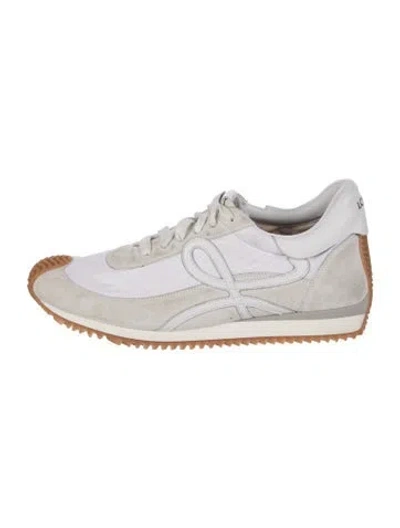 Pre-owned Loewe Suede Athletic Sneakers In White