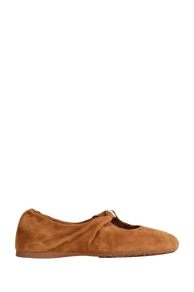 Loewe Suede Ballerinas In Brown