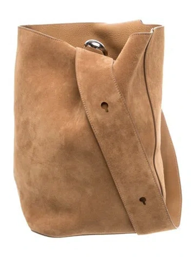 Pre-owned Loewe Suede Bucket Bag Large 2024 In Brown