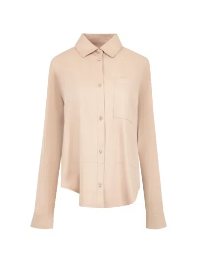 Loewe Suede Buttoned Shirt In Nude