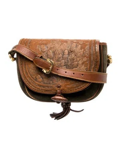 Pre-owned Loewe Suede Caza Cordobán Ronda Bag In Brown