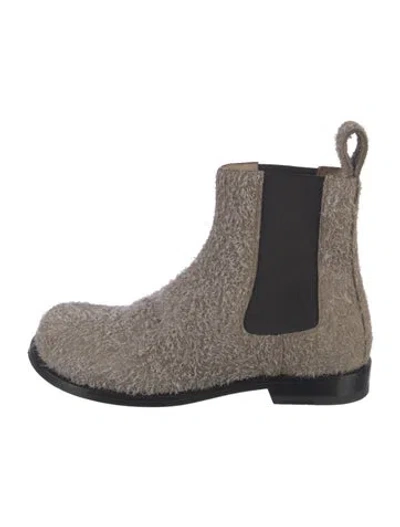 Pre-owned Loewe Suede Chelsea Boots In Gray