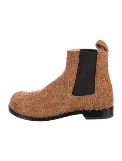 Pre-owned Loewe Suede Chelsea Boots In Neutral