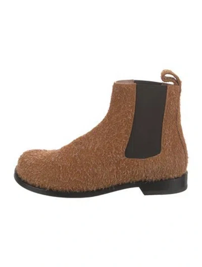 Pre-owned Loewe Suede Chelsea Boots In Neutral