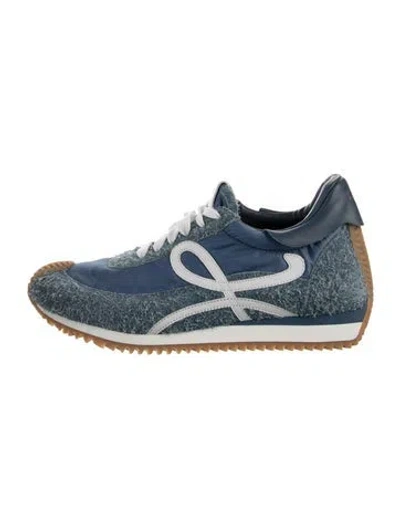 Pre-owned Loewe Suede Colorblock Pattern Athletic Sneakers In Blue
