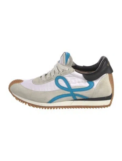 Pre-owned Loewe Suede Colorblock Pattern Athletic Sneakers In Blue