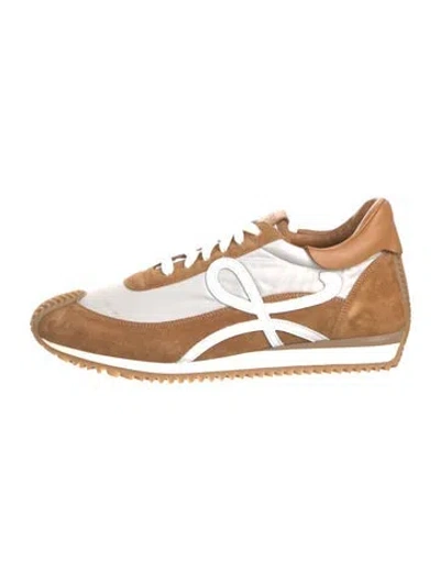 Pre-owned Loewe Suede Colorblock Pattern Athletic Sneakers In Brown