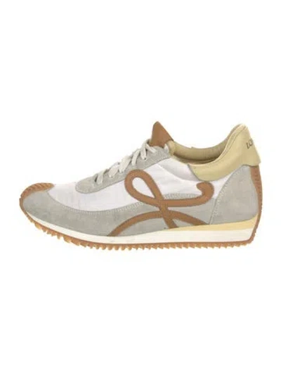 Pre-owned Loewe Suede Colorblock Pattern Athletic Sneakers In Neutral