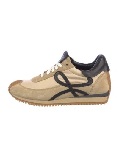 Pre-owned Loewe Suede Colorblock Pattern Athletic Sneakers In Neutral
