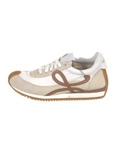 Pre-owned Loewe Suede Colorblock Pattern Athletic Sneakers In Neutral