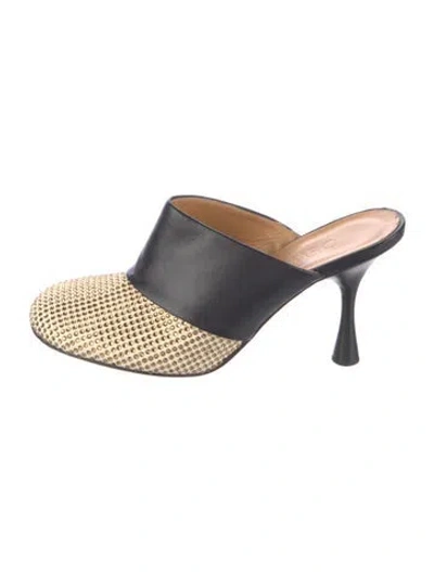 Pre-owned Loewe Suede Colorblock Pattern Mules In Neutral