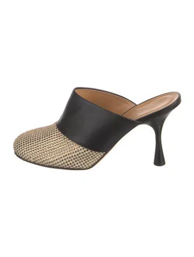 Pre-owned Loewe Suede Colorblock Pattern Mules In Neutral