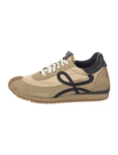 Pre-owned Loewe Suede Colorblock Pattern Sneakers