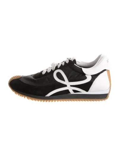 Pre-owned Loewe Suede Colorblock Pattern Sneakers In Black