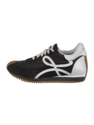 Pre-owned Loewe Suede Colorblock Pattern Sneakers In Black