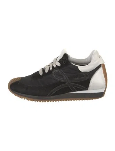 Pre-owned Loewe Suede Colorblock Pattern Sneakers In Black