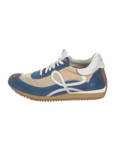 Pre-owned Loewe Suede Colorblock Pattern Sneakers In Blue