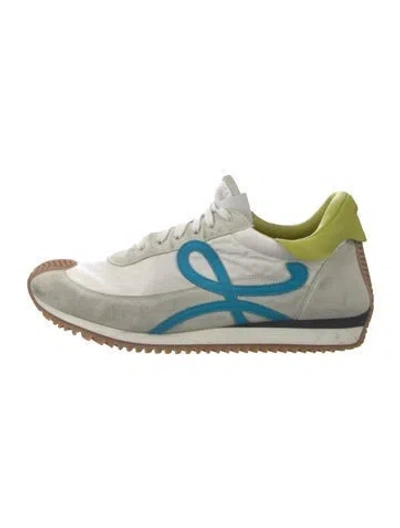 Pre-owned Loewe Suede Colorblock Pattern Sneakers In Gray