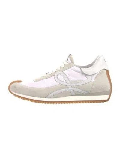 Pre-owned Loewe Suede Colorblock Pattern Sneakers In Gray