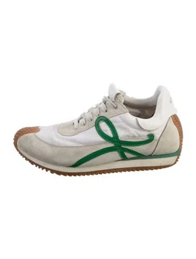 Pre-owned Loewe Suede Colorblock Pattern Sneakers In Green