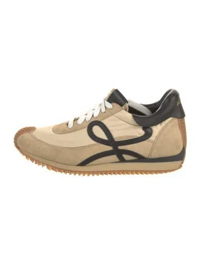 Pre-owned Loewe Suede Colorblock Pattern Sneakers In Neutral