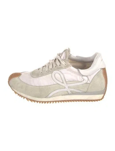 Pre-owned Loewe Suede Colorblock Pattern Sneakers In Neutral