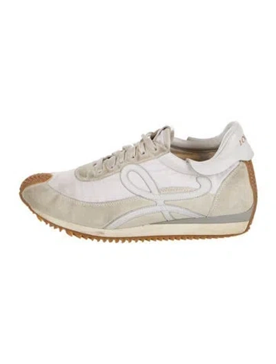 Pre-owned Loewe Suede Colorblock Pattern Sneakers In Neutral