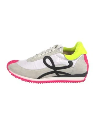 Pre-owned Loewe Suede Colorblock Pattern Sneakers In Neutral