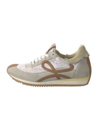 Pre-owned Loewe Suede Colorblock Pattern Sneakers In Neutral