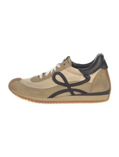 Pre-owned Loewe Suede Colorblock Pattern Sneakers In Neutral