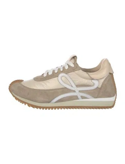 Pre-owned Loewe Suede Colorblock Pattern Sneakers In Neutral